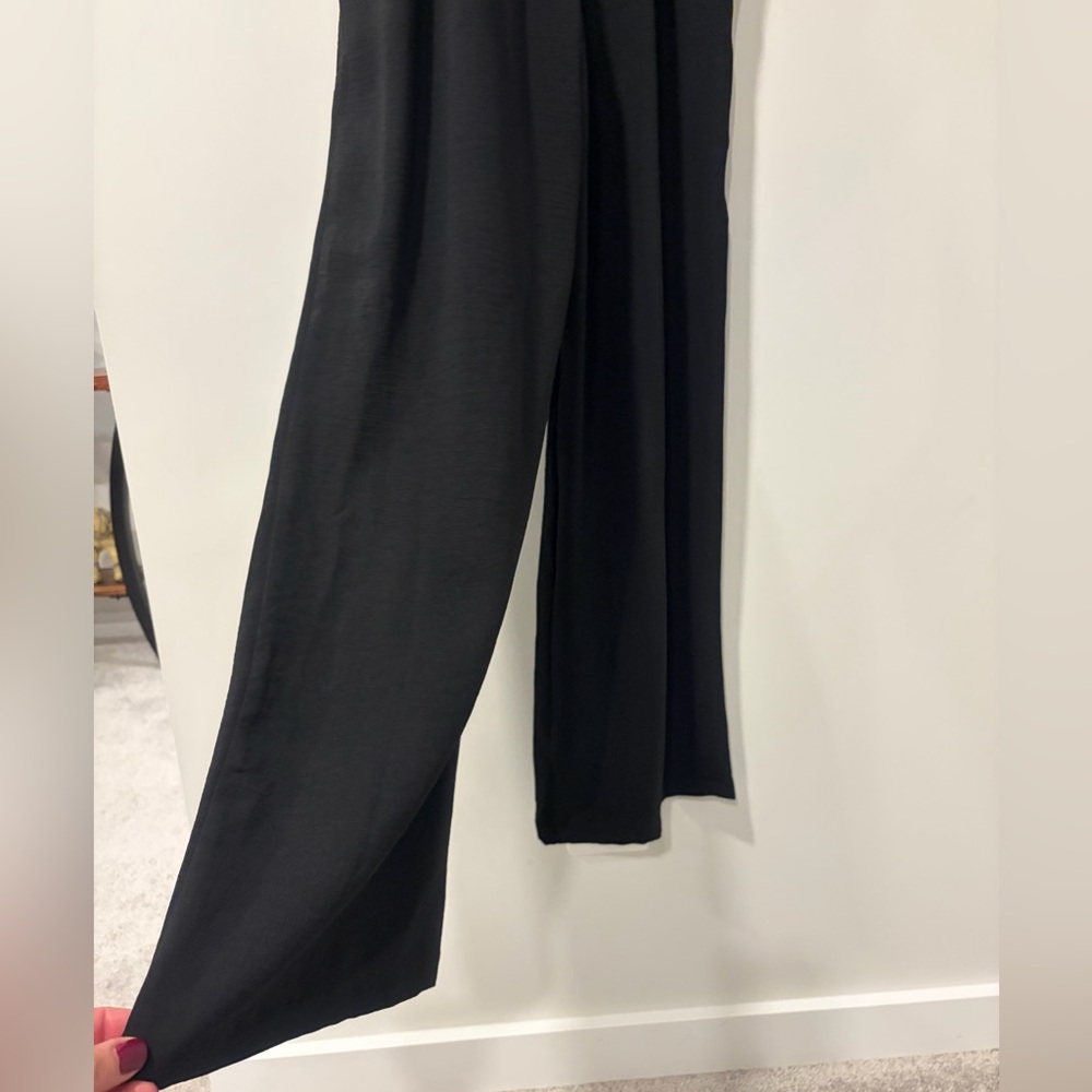 Monteau Black Sleeveless Smocked Wide Leg Jumpsuit NWT! - Picture 9 of 12